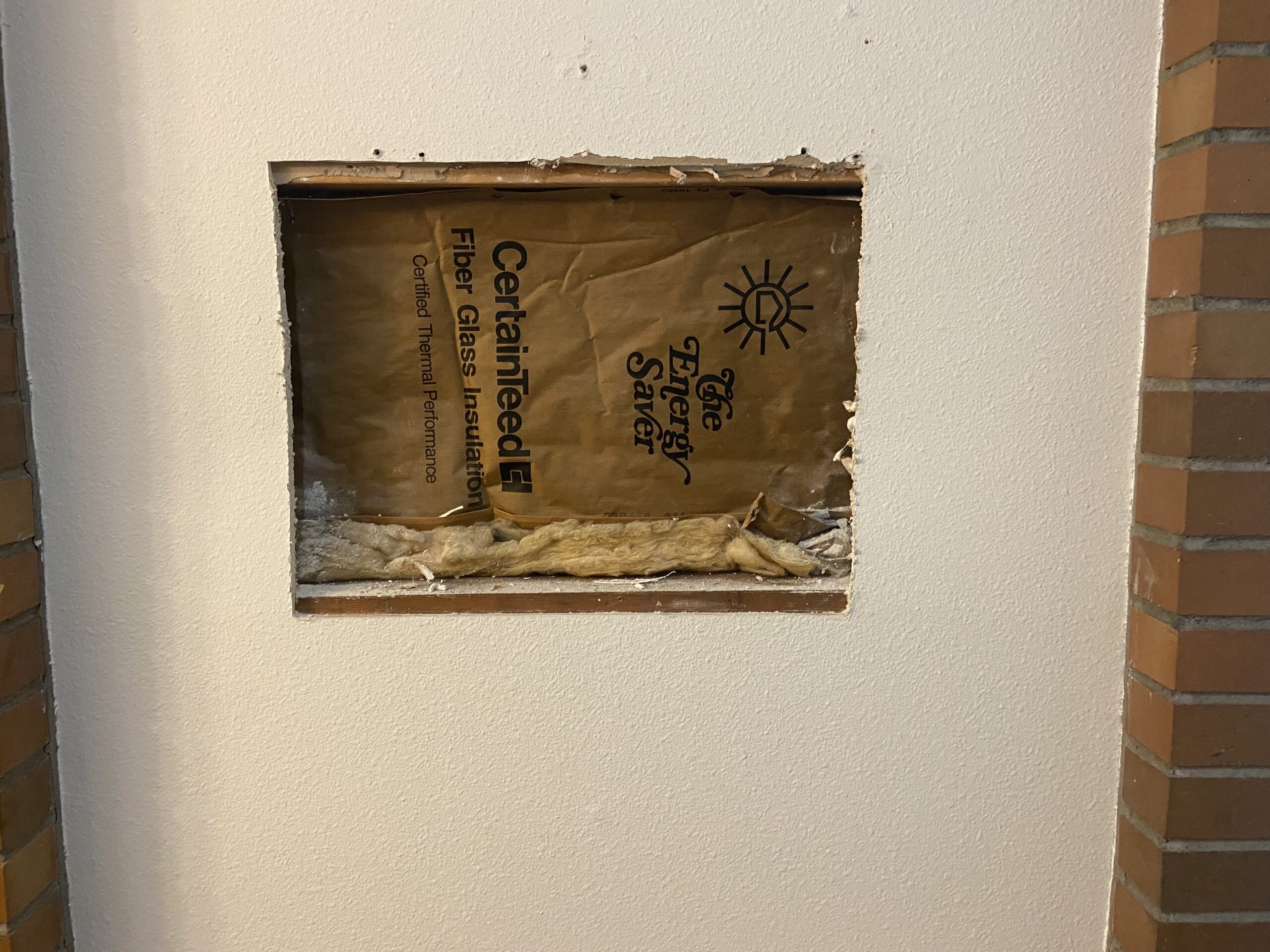 Hole in drywall.